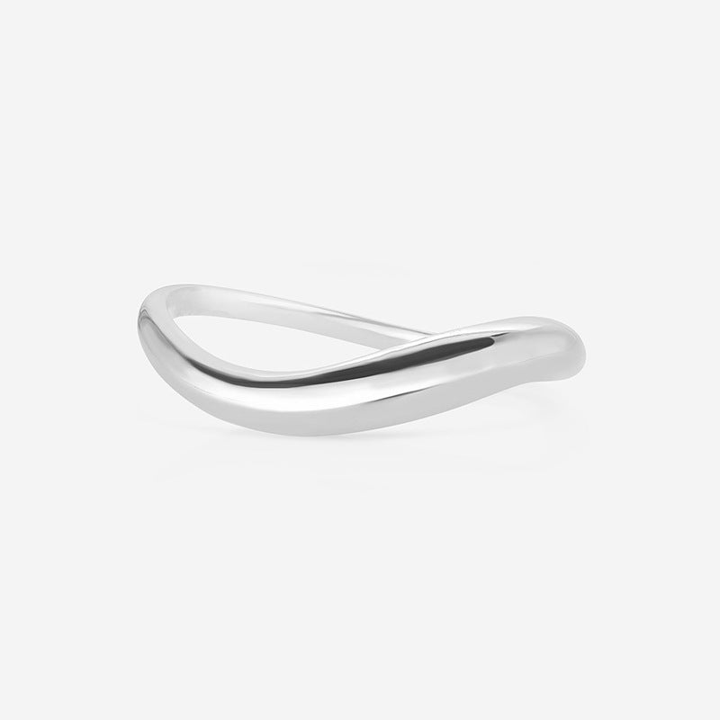 “Flat lay of minimalist S925 sterling silver geometric micro-paved ring for women”