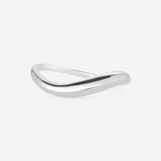 “Flat lay of minimalist S925 sterling silver geometric micro-paved ring for women”