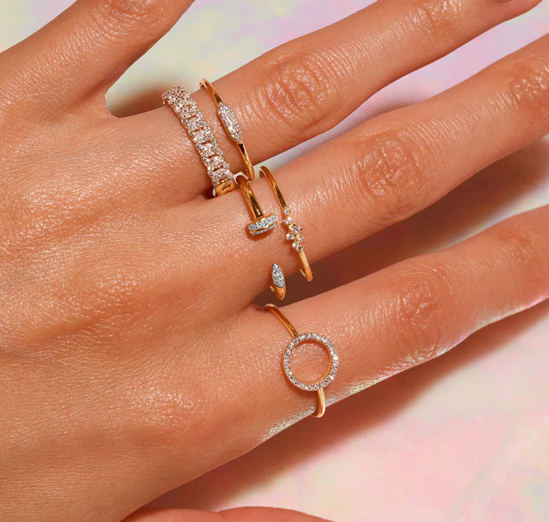 “Model wearing S925 silver nail ring showcasing elegant minimalist sparkle”