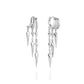 S925 Sterling Silver Paloma Illusion Earrings hoop earrings with dangling triangle pendants on a white background