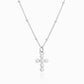 S925 Sterling Silver Cross Pendant Necklace on White Background