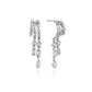 S925 Sterling Silver Petra Stacked Illusion EarringsSilver hoop earrings with clear gemstones on a white background