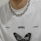 “streetwear men’s silver snake choker styled with cold aesthetic outfit”