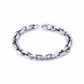 S925_Sterling_Silver_Square_Link_Chain_8mm_Classic_Sports_Jewelry-1Silver chain bracelet on a white background