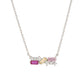 S925 Sterling Silver Tricolor Cubic Zirconia Necklace