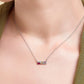 S925 Sterling Silver Tricolor Cubic Zirconia Necklace