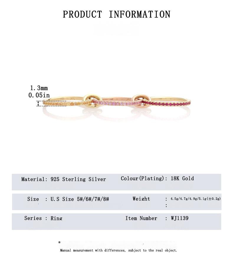 Size Chart and Adjustable Design of S925 Triple Band Ring