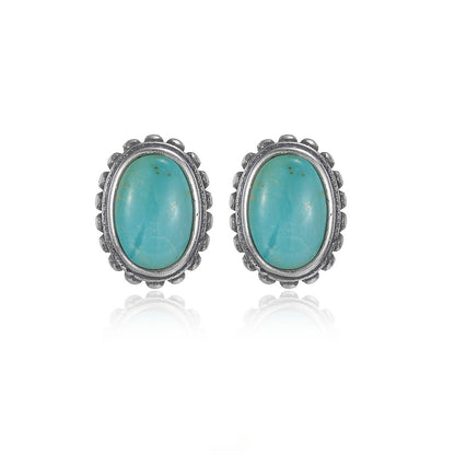 S925 sterling silver turquoise stud earrings flat lay