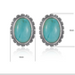 blue-green natural turquoise stud earrings minimal design