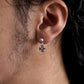 unisex sterling silver cross dangle earring styled with gothic fashion