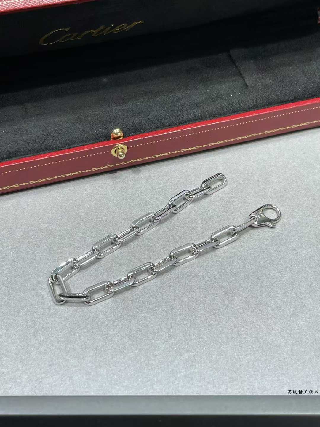 “Santos de Cartier chain bracelet medium model flat lay”