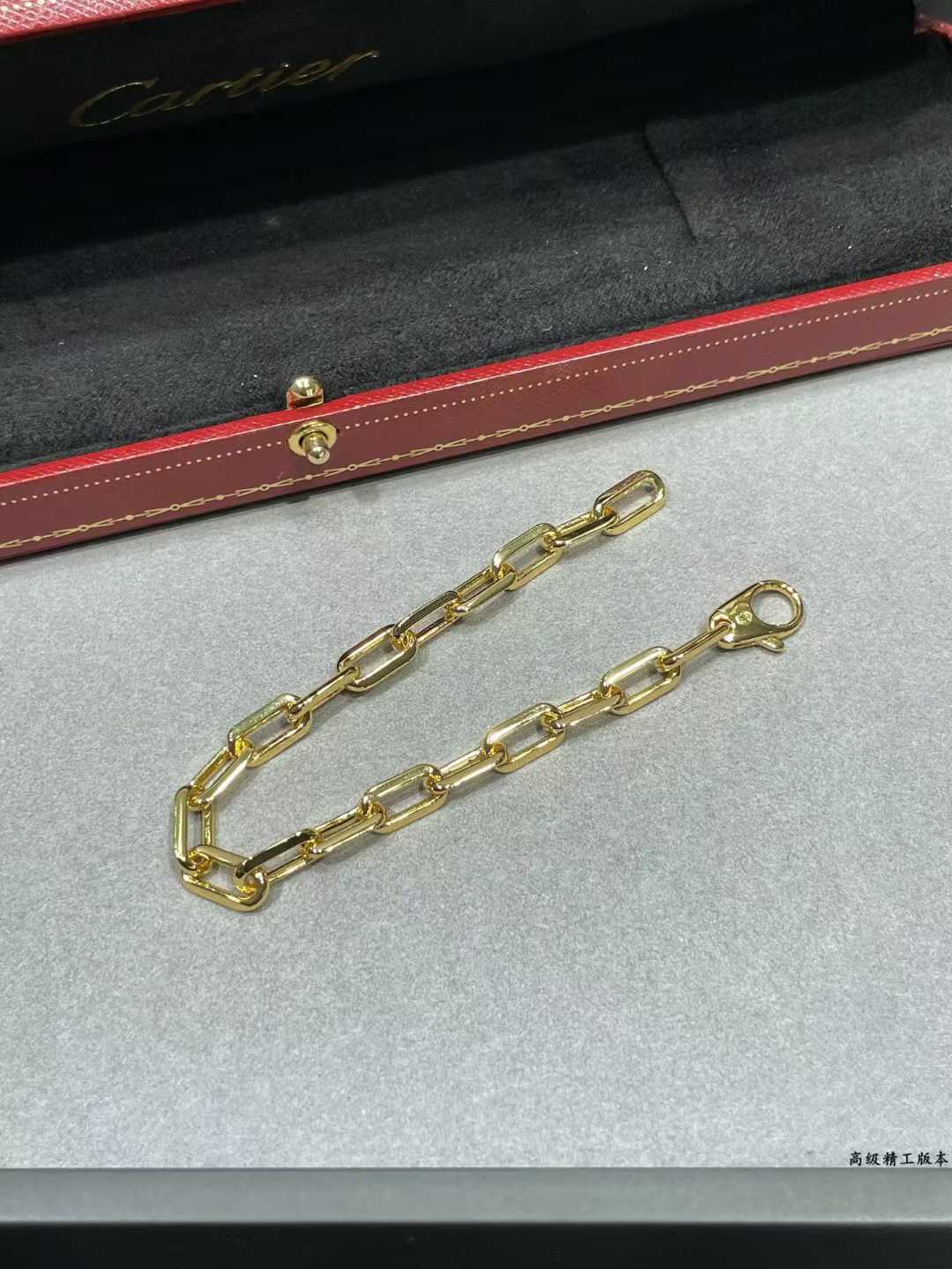 “Santos de Cartier chain bracelet medium model flat lay”