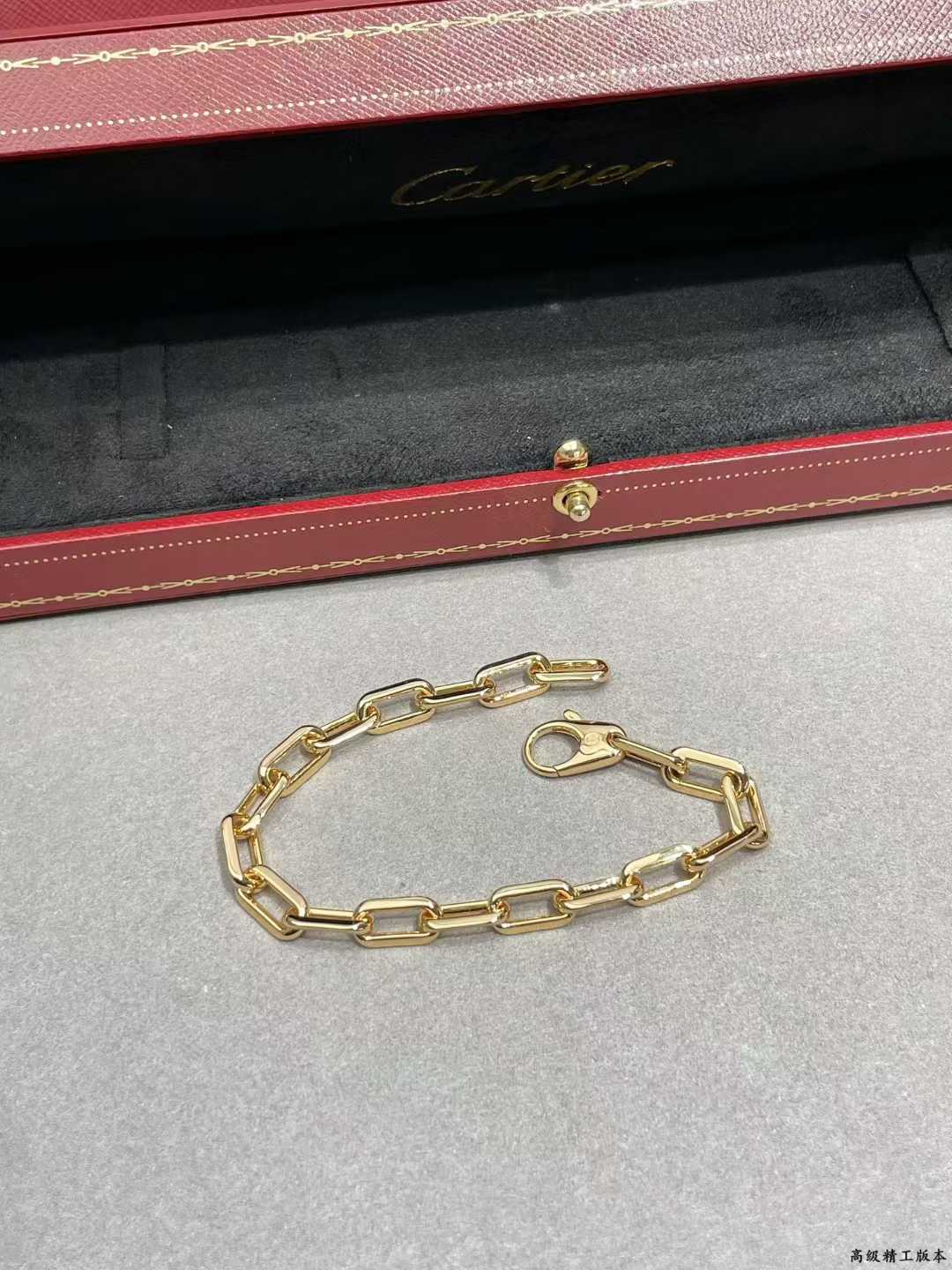 “Close-up of Santos screw link design Cartier bracelet”