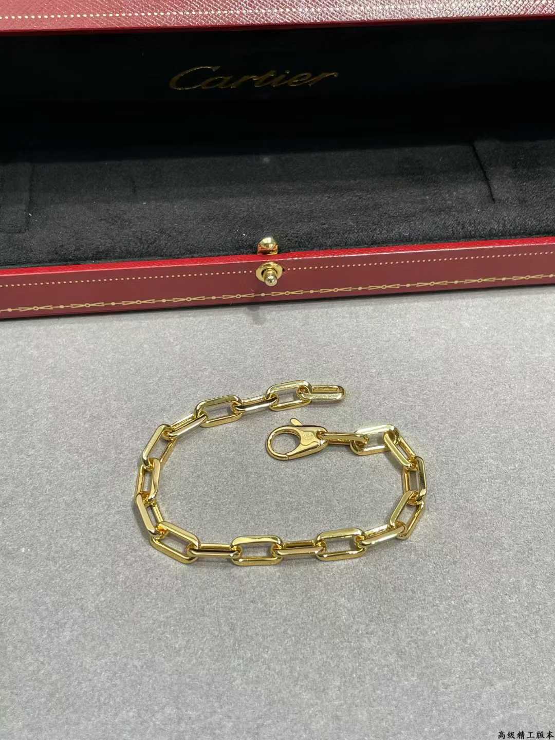 “Close-up of Santos screw link design Cartier bracelet”