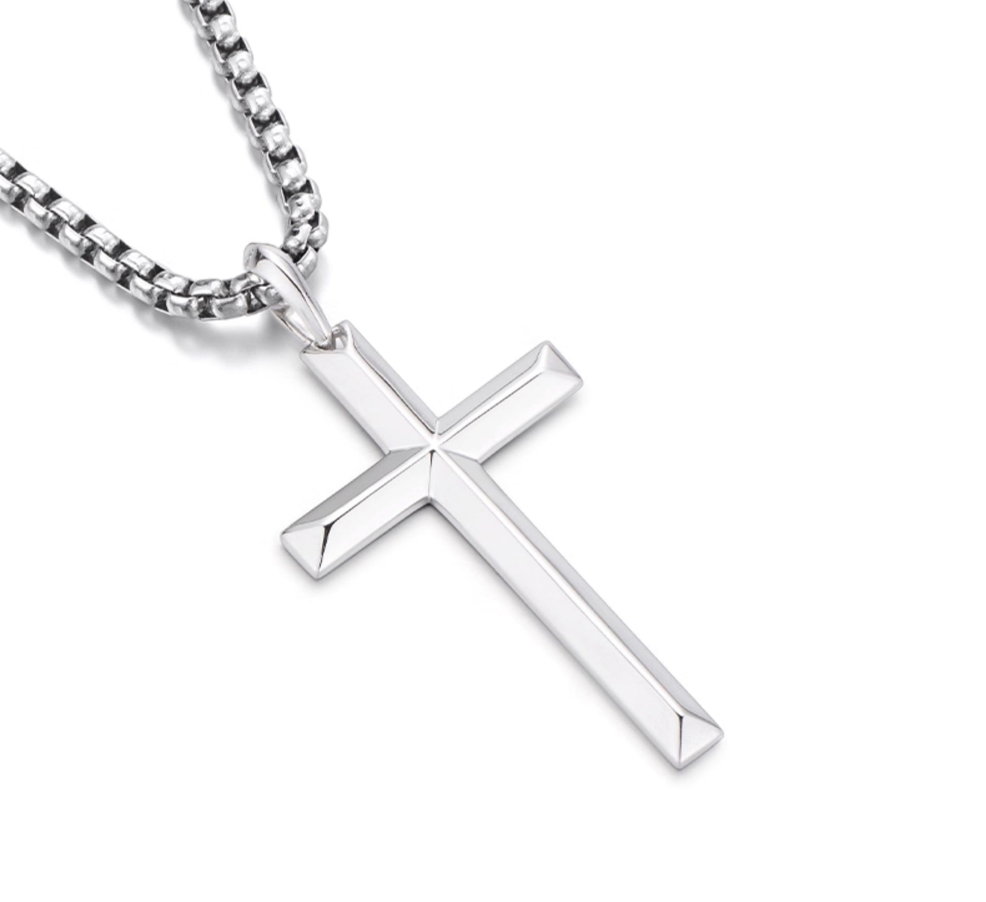 “Close-up of sterling silver cross pendant craftsmanship”