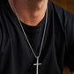“Cool stylish men’s cross pendant with streetwear outfit”
