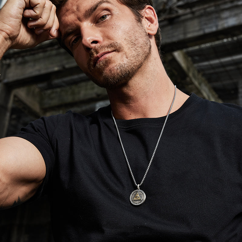 “Men’s high-end spiritual pendant styled for daily wear”