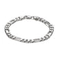"Sterling silver Figaro chain bracelet minimalist streetwear design flat lay"