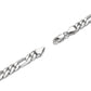 "Close-up of Figaro 925 silver bracelet showing link structure and polished finish"