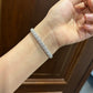 Female Model: Model wearing the bracelet on wrist, showing how the 3mm cluster catches light.