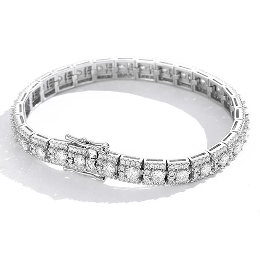 High-definition shot of the bracelet laid flat and fully extended on pure white background.
