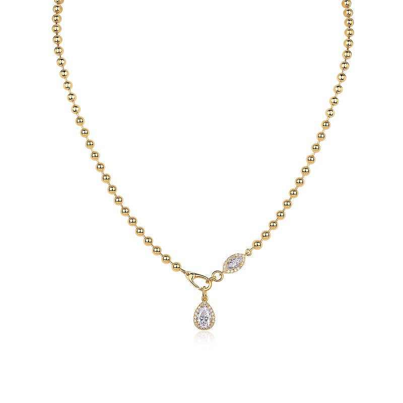 High-definition shot of the necklace laid flat on pure white.
