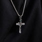 “Unique snake cross pendant styled with men’s casual outfit”