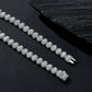 High-definition shot of the necklace laid flat and fully extended on pure white background.