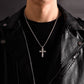 “Cross pendant styled with casual outfit for men’s fashion look”