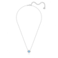 Swarovski Crystal Blue Dancing Clover NecklaceNecklace with a blue pendant on a white background