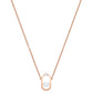 Swarovski Sparkling Dance necklace, Round cut, OvalRose gold necklace with a small diamond pendant on a white background