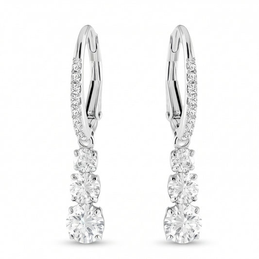 Diamond earrings on a white background