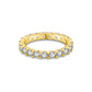 Gold ring with diamond stones on a white background