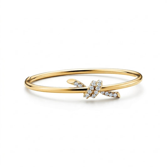 Tiffany Knot Wire Bangle in Yellow Gold