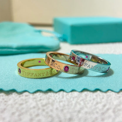 Tiffany T&CO.@:Band Ring  Ruby Medium
