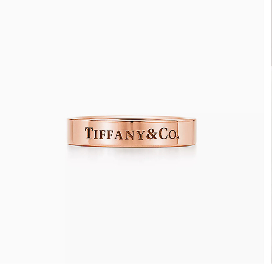 Tiffany T&CO.@:Band Ring wide letters