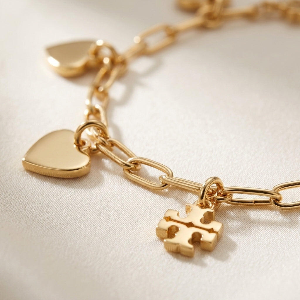 Tory Burch Curiosity Heart Bracelet | Gold
