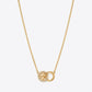 Tory Burch Icon Pave Interlocking Pendant Necklace