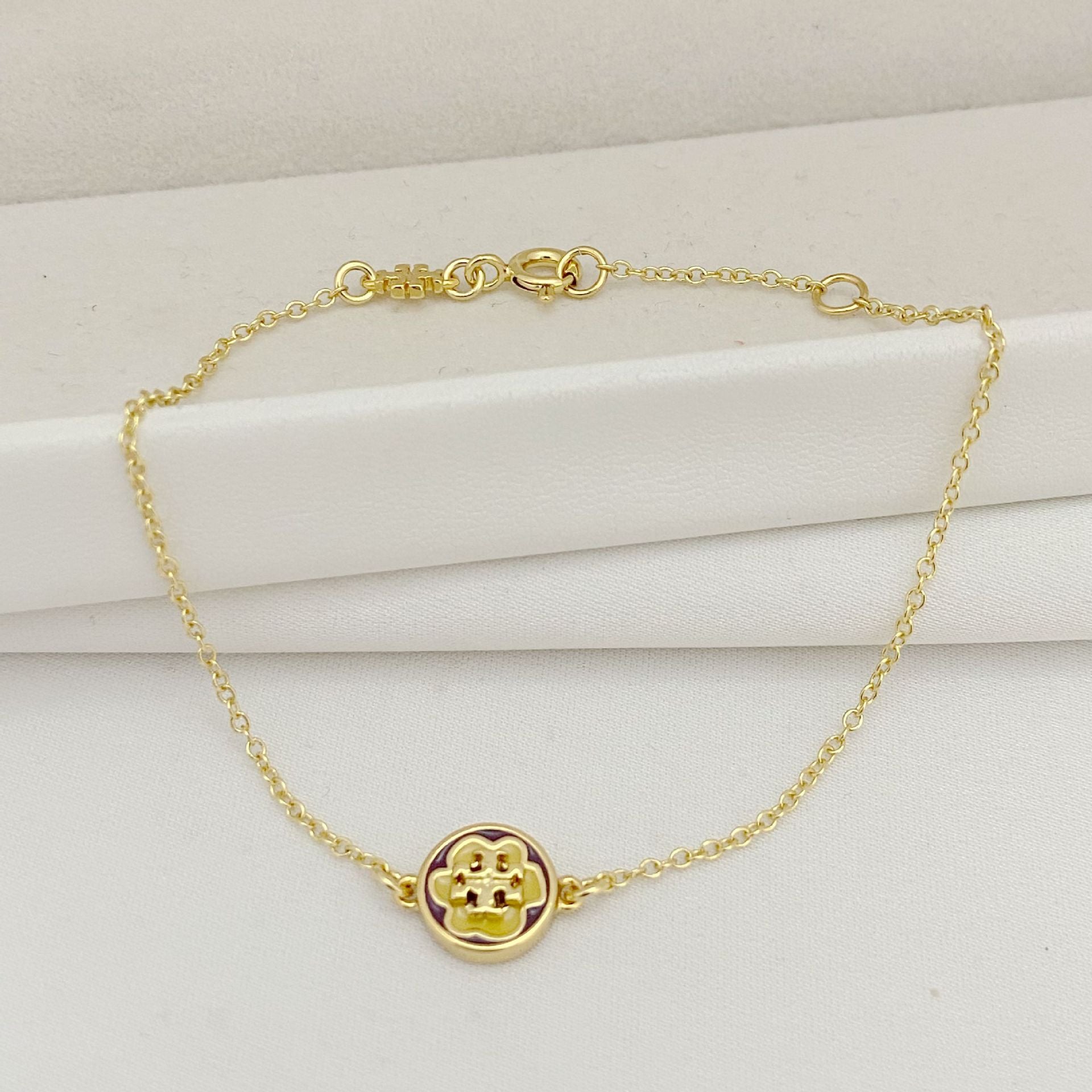 High-definition shot of the bracelet laid flat on pure white background.