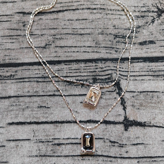 UNOde50Multi strand pendant chain necklace with crystals