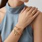 UNOde50 Elastic bracelet with 18K gold-plated dragonfly