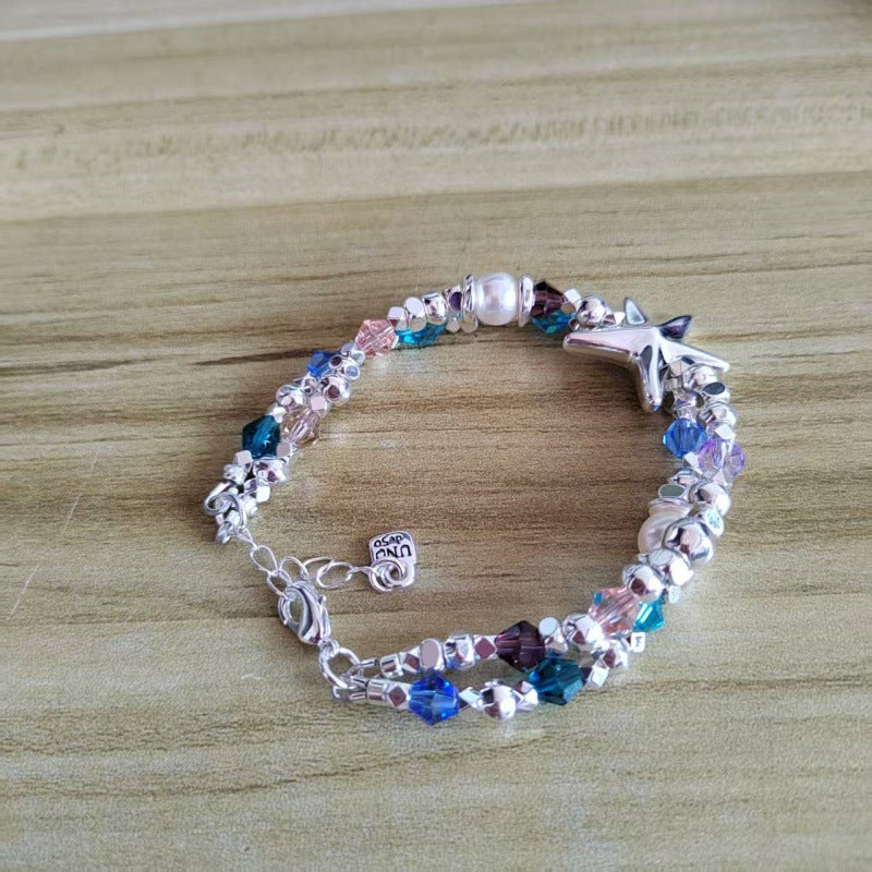 UNOde50 Elastic bracelet with crystals and starfish