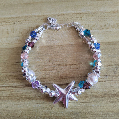 UNOde50 Elastic bracelet with crystals and starfish