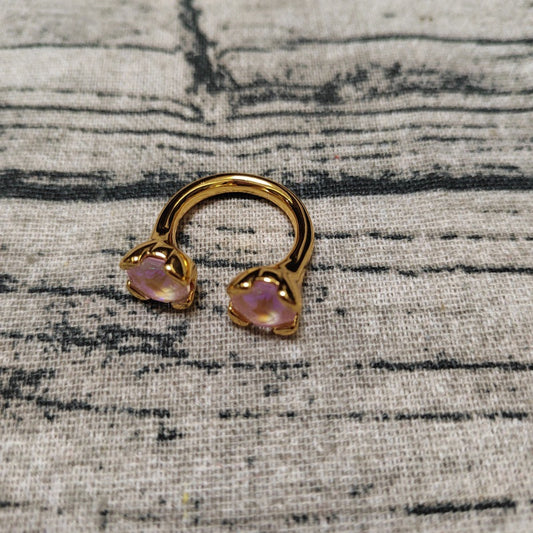 UNOde50 Gold Aura Pink Open Ring