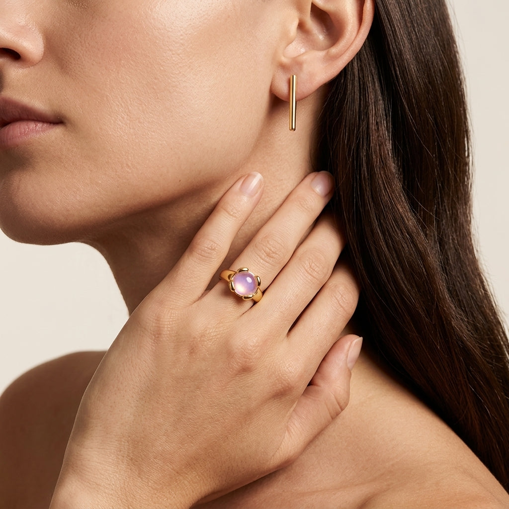 UNOde50 Gold Aura Pink Ring