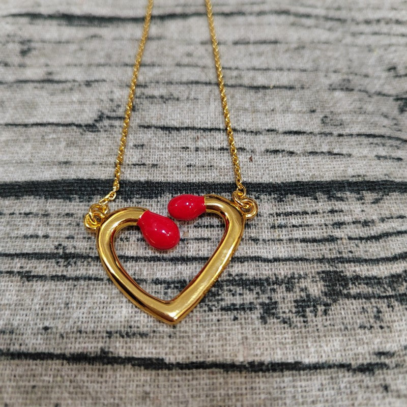 UNOde50 Heart-Shaped Matchstick Necklace large