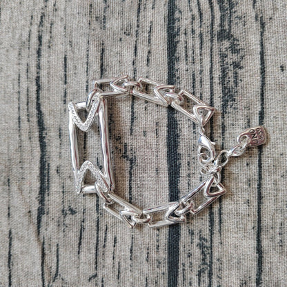 UNOde50 Impressive Topaz Sterling Silver Central Link Bracelet