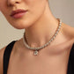 UNOde50 Short Beaded Necklace with Padlock