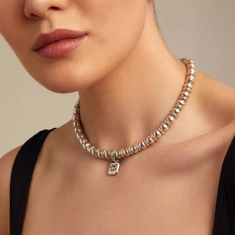 UNOde50 Short Beaded Necklace with Padlock