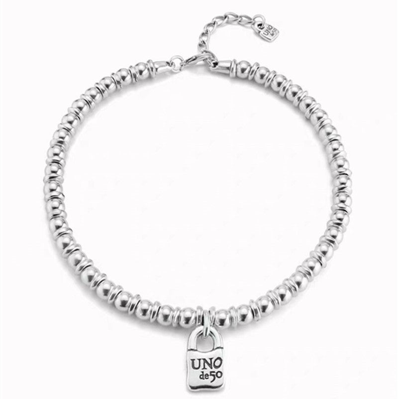 UNOde50 Short Beaded Necklace with Padlock